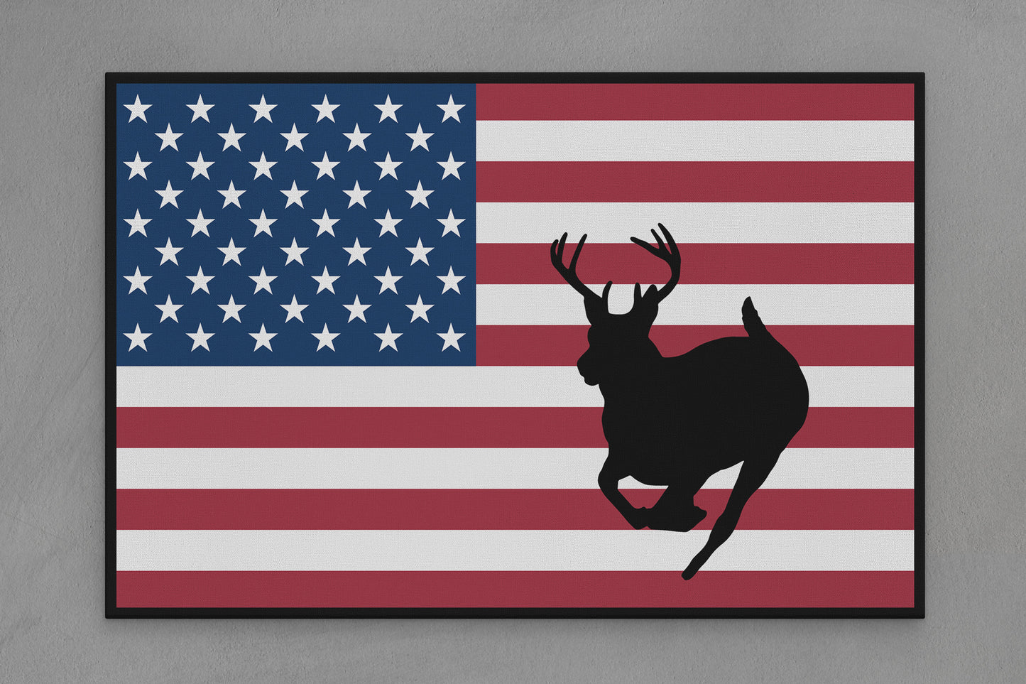 United States Canvas Flag with Deer "Running Forward" Image