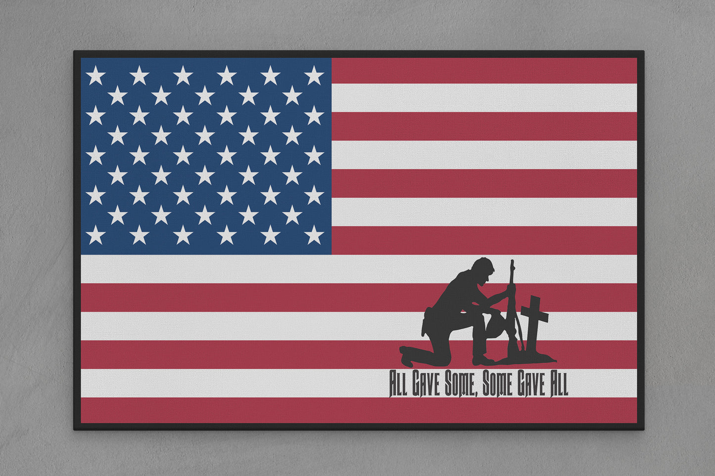 United States Canvas Flag with Military "Some Gave All" Image