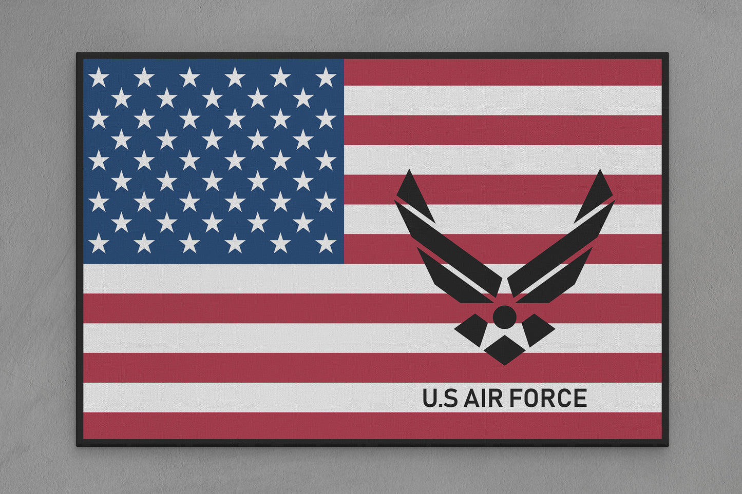 United States Canvas Flag with Air Force "Wings Emblem" Image