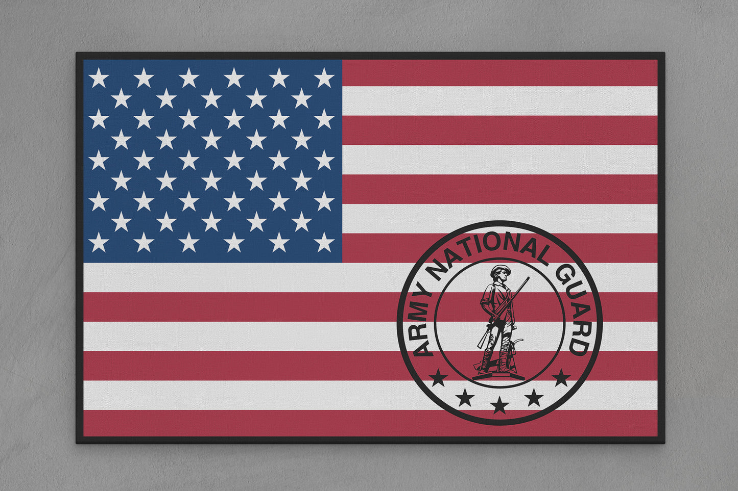 United States Canvas Flag with Army "National Guard Seal" Image